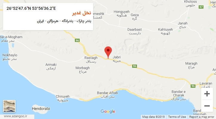 روستای نخل غدیر بر روی نقشه