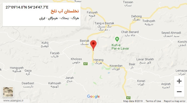 روستای نخلستان آب تلخ بر روی نقشه