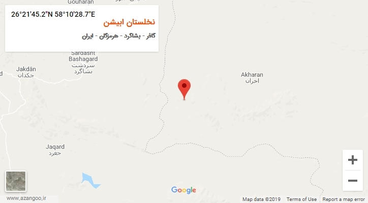 روستای نخلستان ابیشن بر روی نقشه