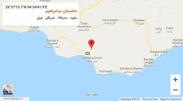 روستای نخلستان بندابراهیم بر روی نقشه