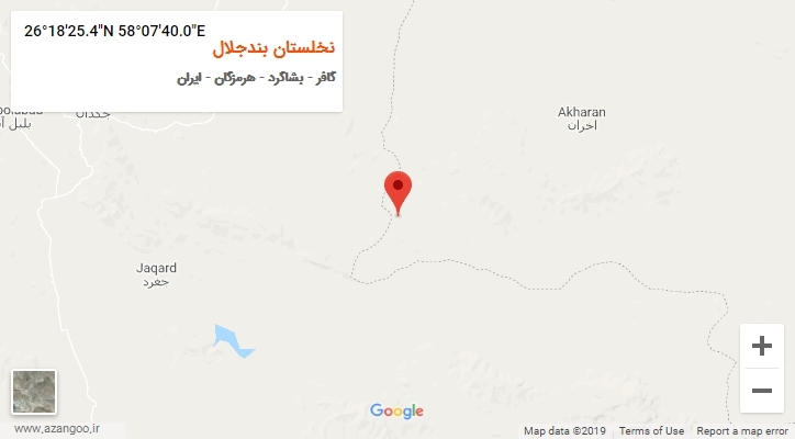 روستای نخلستان بندجلال بر روی نقشه