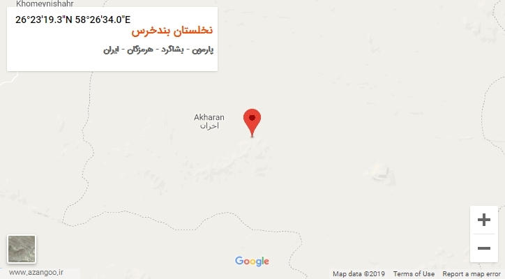 روستای نخلستان بندخرس بر روی نقشه