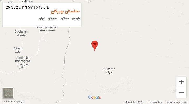 روستای نخلستان بوییکان بر روی نقشه