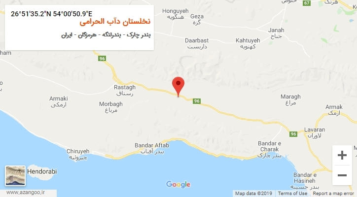 روستای نخلستان دآب الحرامی بر روی نقشه