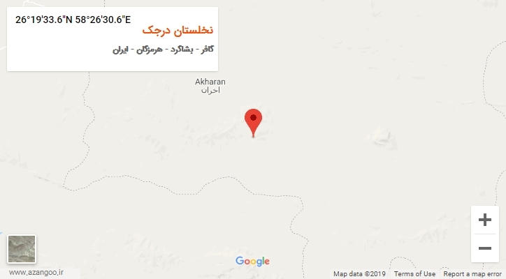 روستای نخلستان درجک بر روی نقشه