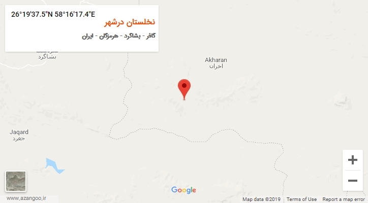 روستای نخلستان درشهر بر روی نقشه