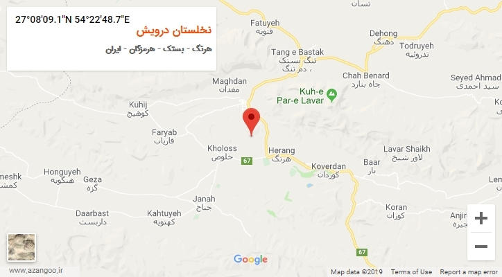 روستای نخلستان درویش بر روی نقشه