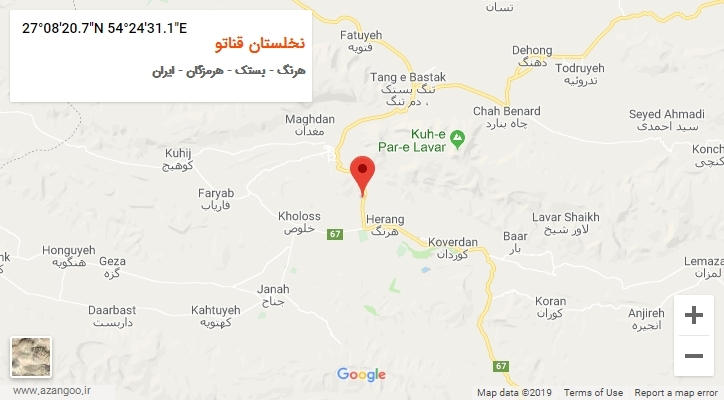 روستای نخلستان قناتو بر روی نقشه