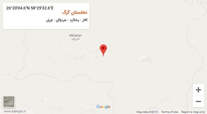 روستای نخلستان گرگ بر روی نقشه