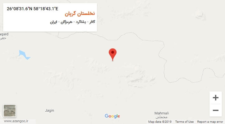 روستای نخلستان گرپان بر روی نقشه