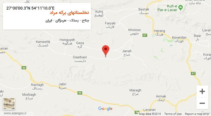 روستای نخلستانهای برکه مراد بر روی نقشه