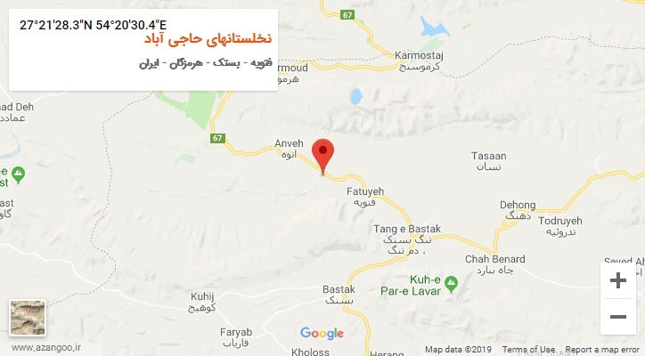 روستای نخلستانهای حاجی آباد بر روی نقشه