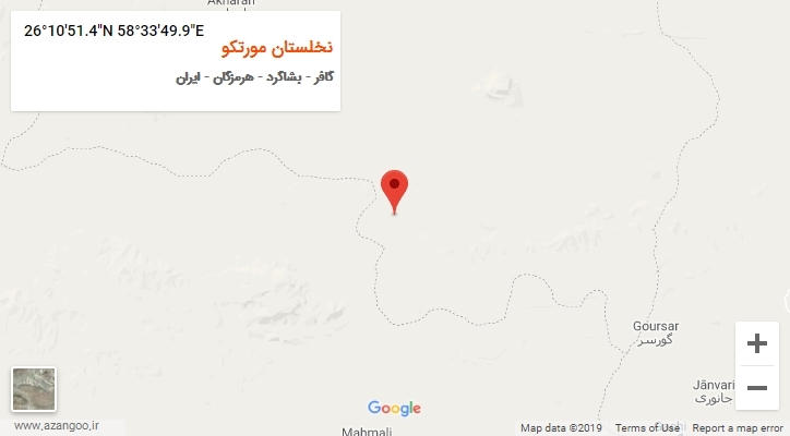 روستای نخلستان مورتکو بر روی نقشه
