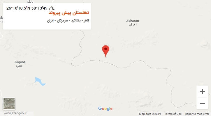 روستای نخلستان پیش پیروند بر روی نقشه