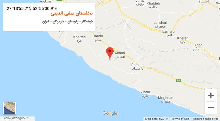 روستای نخلستان صفی الدینی بر روی نقشه