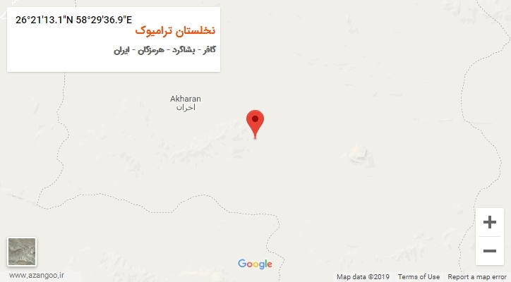 روستای نخلستان ترامیوک بر روی نقشه