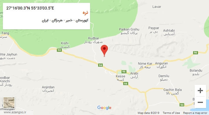 روستای نره بر روی نقشه