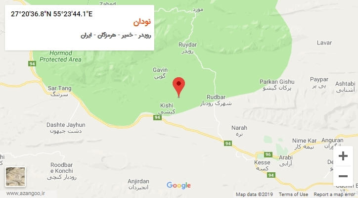 روستای نودان بر روی نقشه