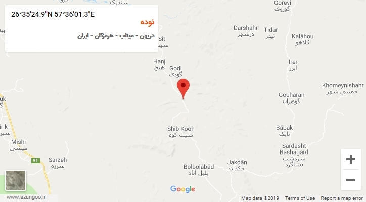 روستای نوده بر روی نقشه