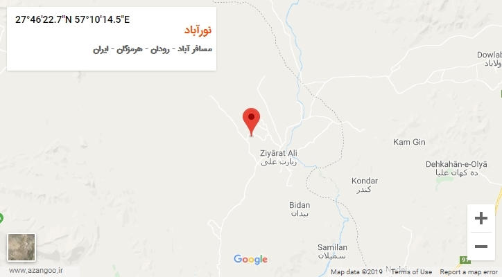 روستای نورآباد بر روی نقشه