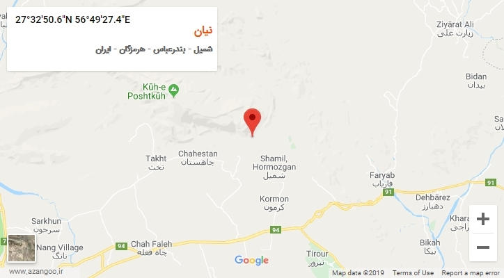 روستای نیان بر روی نقشه