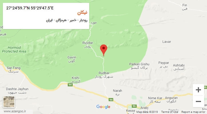 روستای نیکان بر روی نقشه