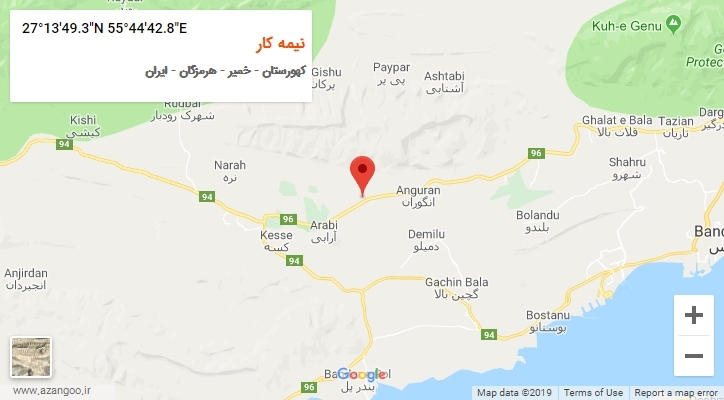 روستای نیمه کار بر روی نقشه