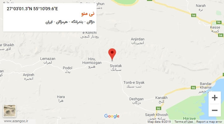 روستای نی منو بر روی نقشه