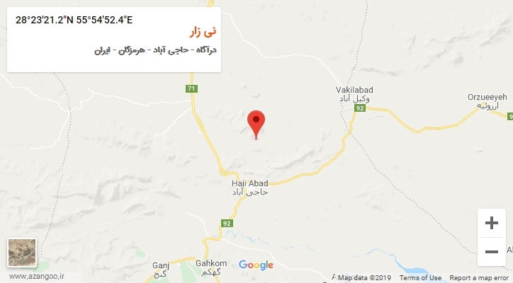 روستای نی زار بر روی نقشه