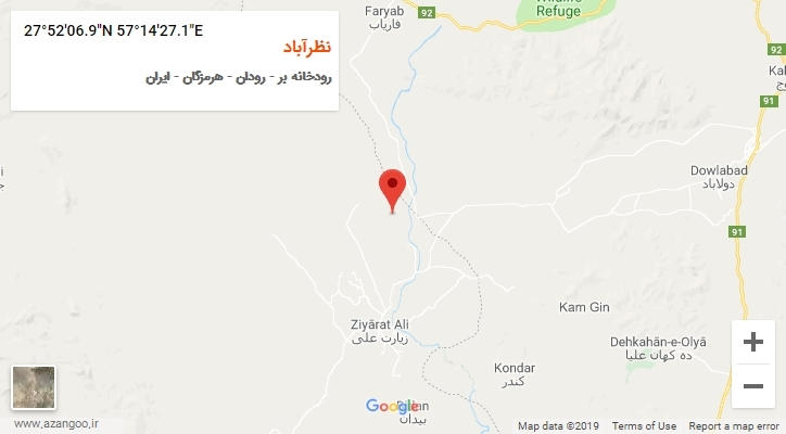 روستای نظرآباد بر روی نقشه