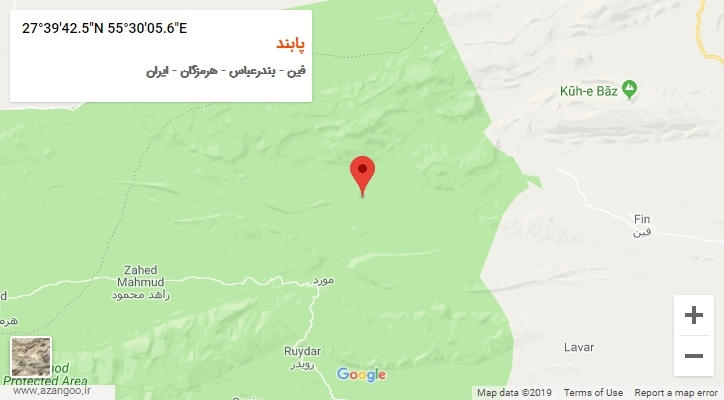 روستای پابند بر روی نقشه
