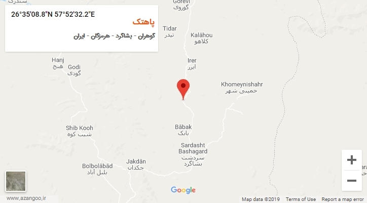 روستای پاهتک بر روی نقشه
