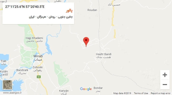 روستای پالور بر روی نقشه