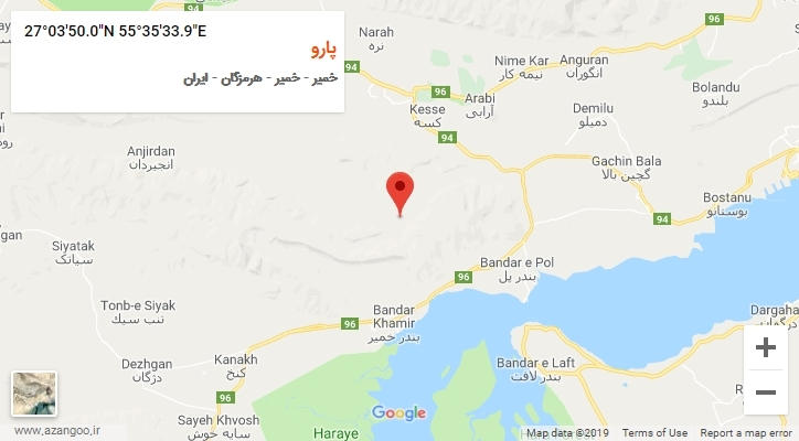 روستای پارو بر روی نقشه
