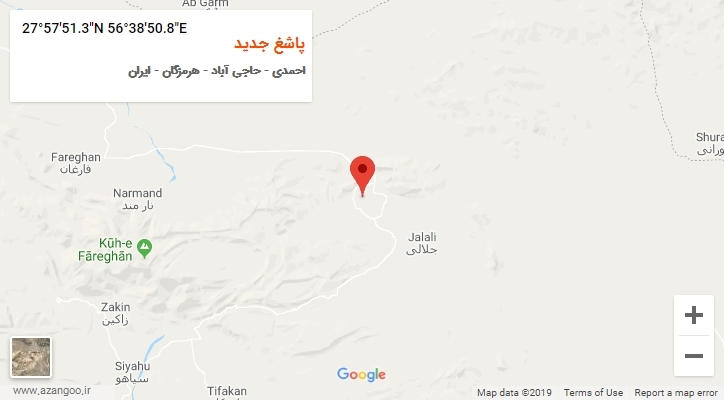 روستای پاشغ جدید بر روی نقشه