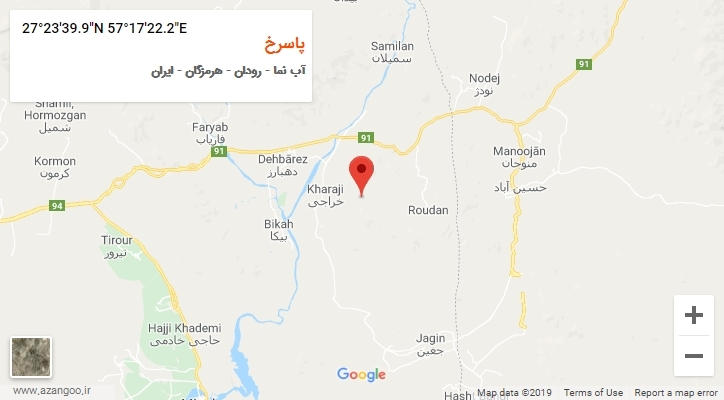 روستای پاسرخ بر روی نقشه