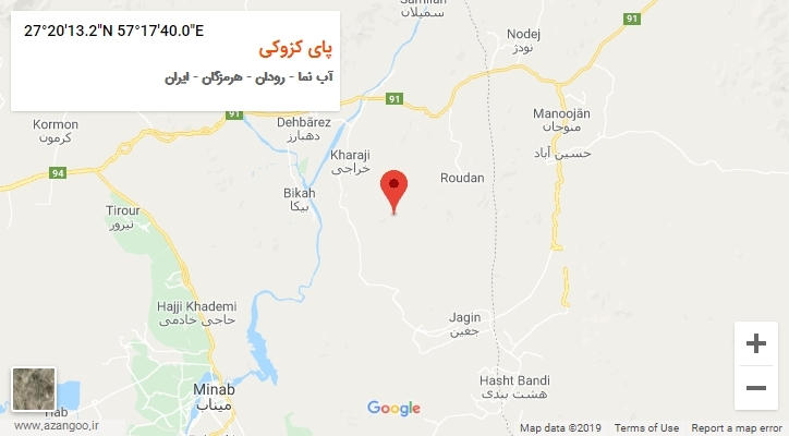 روستای پای کزوکی بر روی نقشه