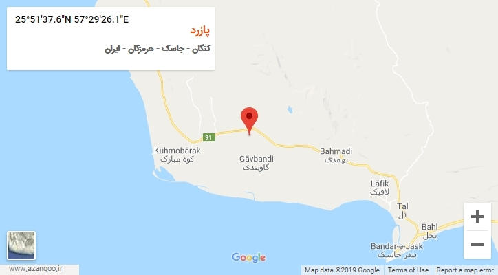 روستای پازرد بر روی نقشه
