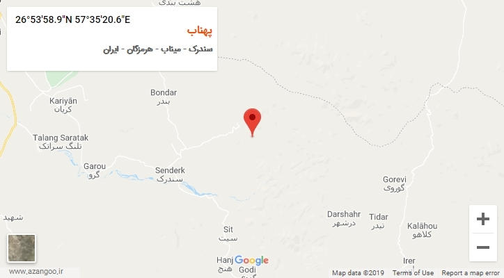 روستای پهناب بر روی نقشه