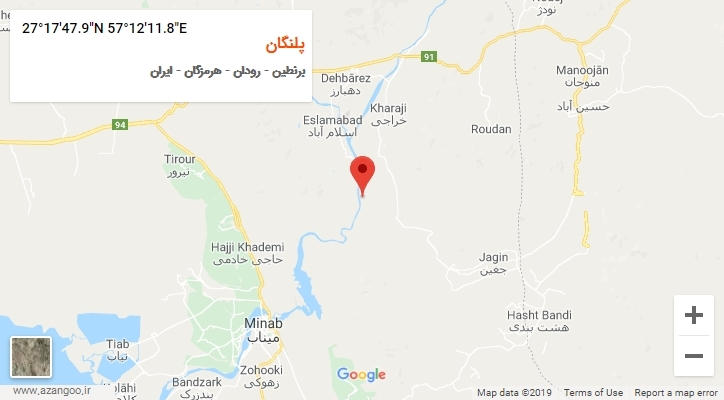 روستای پلنگان بر روی نقشه
