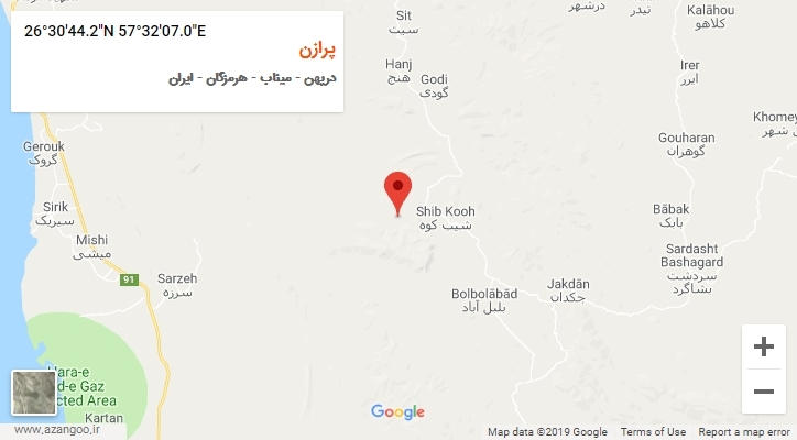 روستای پرازن بر روی نقشه