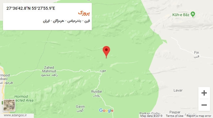 روستای پروزک بر روی نقشه