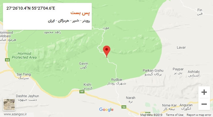 روستای پس بست بر روی نقشه