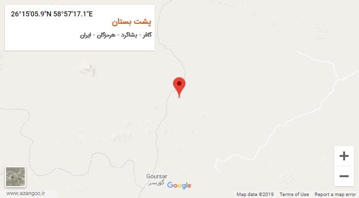 روستای پشت بستان بر روی نقشه