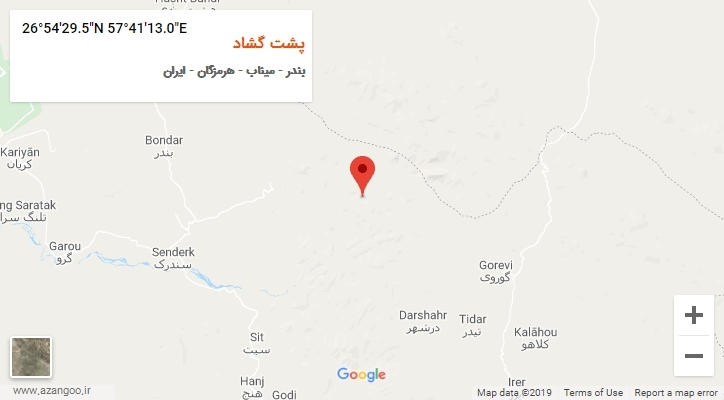 روستای پشت گشاد بر روی نقشه