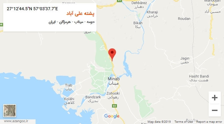 روستای پشته علی آباد بر روی نقشه