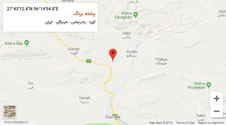 روستای پشته برنگ بر روی نقشه