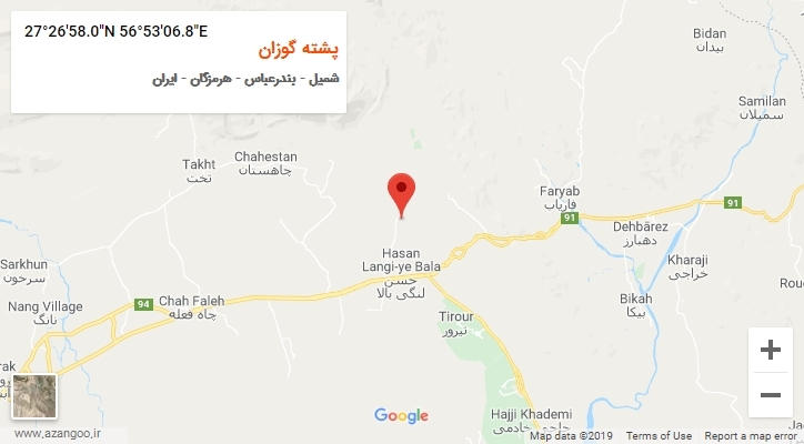 روستای پشته گوزان بر روی نقشه