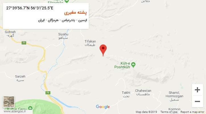 روستای پشته مغیری بر روی نقشه
