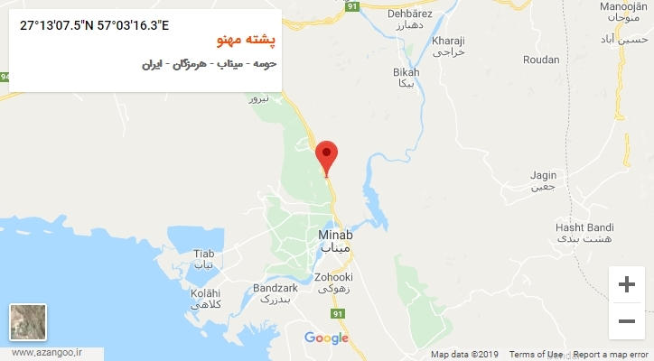روستای پشته مهنو بر روی نقشه